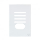 Placa P/ 4 Interruptores + Tomada (especial) - Novara Glass Branco